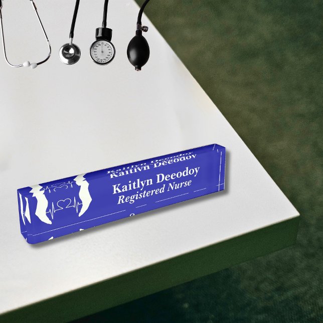 Registered Nurse RN Blue Desk Name Plate (Creator Uploaded)