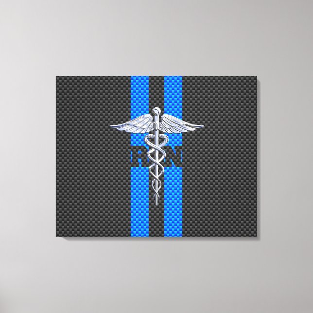 Registered Nurse RN Caduceus Carbon Fiber Decor (Front)