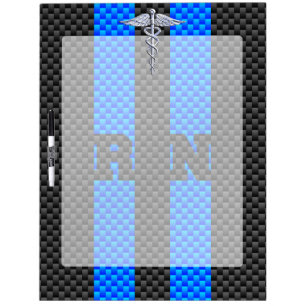 Registered Nurse RN Caduceus Carbon Fiber Decor Dry Erase Board