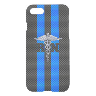 Registered Nurse RN Caduceus Carbon Fiber Decor iPhone SE/8/7 Case