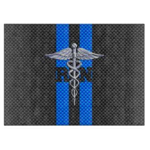 Registered Nurse RN Caduceus Carbon Fiber Print Cutting Board