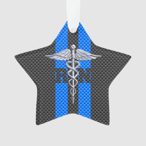 Registered Nurse RN Caduceus Carbon Fiber Print Ornament