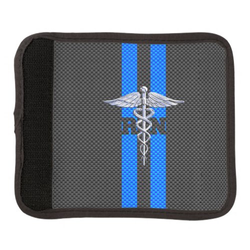 Registered Nurse RN Caduceus Carbon Fiber Stripes Luggage Handle Wrap