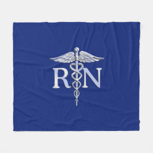 Registered Nurse RN Caduceus Design Fleece Blanket