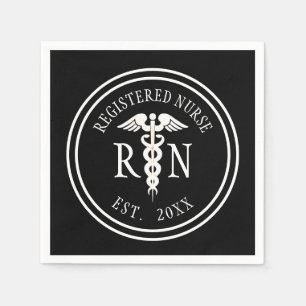 Registered Nurse RN Caduceus Graduation Party Napkins