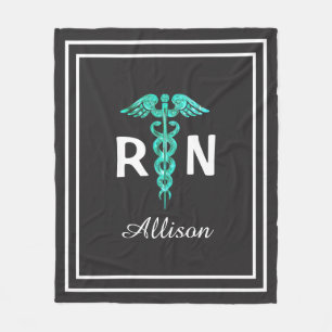 Registered Nurse RN Caduceus Medical Personalized Fleece Blanket