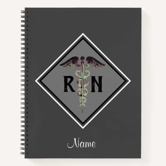 Registered Nurse RN Caduceus Medical Personalized Notebook (Front)