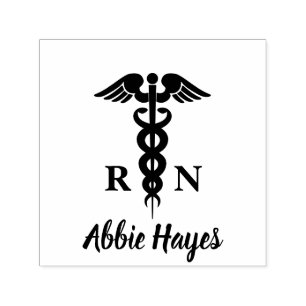 Registered Nurse RN Caduceus Medical Professional Self-inking Stamp