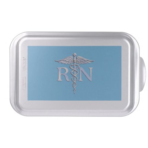 Registered Nurse RN Caduceus on Baby Blue Decor Cake Pan