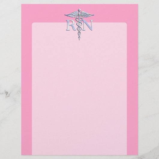 Registered Nurse RN Caduceus on Light Pink Decor (Front)
