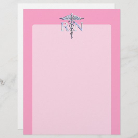 Registered Nurse RN Caduceus on Light Pink Decor (Front/Back)