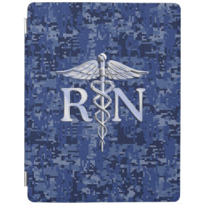 Registered Nurse RN Caduceus on Navy Blue Camo iPad Smart Cover
