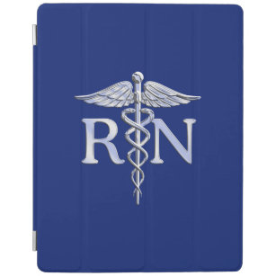 Registered Nurse RN Caduceus on Navy Blue Decor iPad Smart Cover