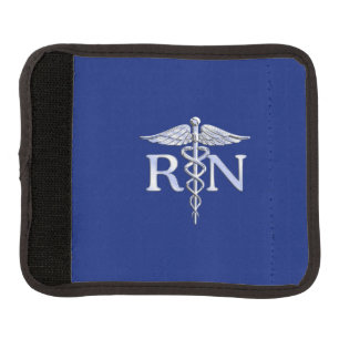 Registered Nurse RN Caduceus on Navy Blue Decor Luggage Handle Wrap