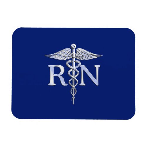 Registered Nurse RN Caduceus on Navy Blue Decor Magnet