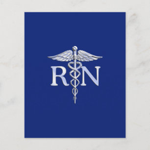Registered Nurse RN Caduceus on Navy Blue Flyer
