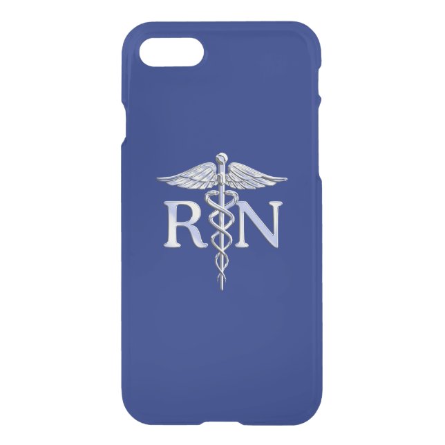 Registered Nurse RN Caduceus on Navy Blue Uncommon iPhone Case (Back)