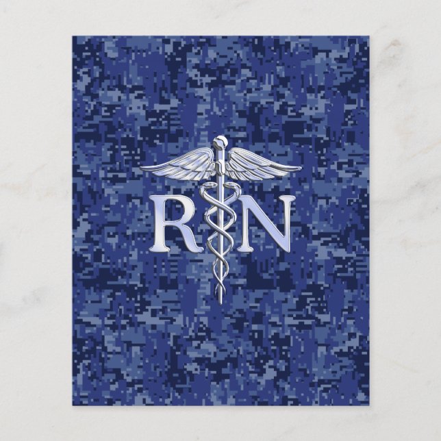 Registered Nurse RN Caduceus on Navy Camo Flyer (Front)