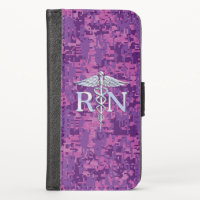 Registered Nurse RN Caduceus on Pink Camo