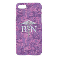 Registered Nurse RN Caduceus on Pink Camo