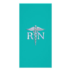 Registered Nurse RN Caduceus on Turquoise Card
