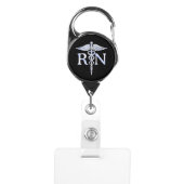 Registered Nurse RN Caduceus Snakes Badge Holder (Front)