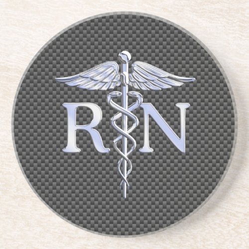 Registered Nurse RN Caduceus Snakes Decor Coaster