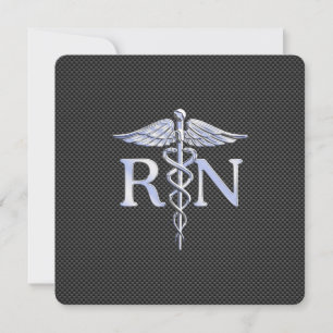 Registered Nurse RN Caduceus Snakes Invitation