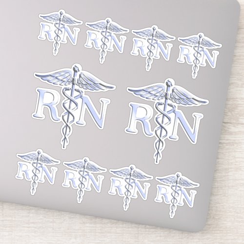 Registered Nurse RN Caduceus Snakes on Black Decor Sticker