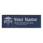Registered Nurse RN Caduceus Snakes on blue carbon Name Tag