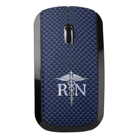 Registered Nurse Rn Caduceus Snakes On Carbon Wireless Mouse