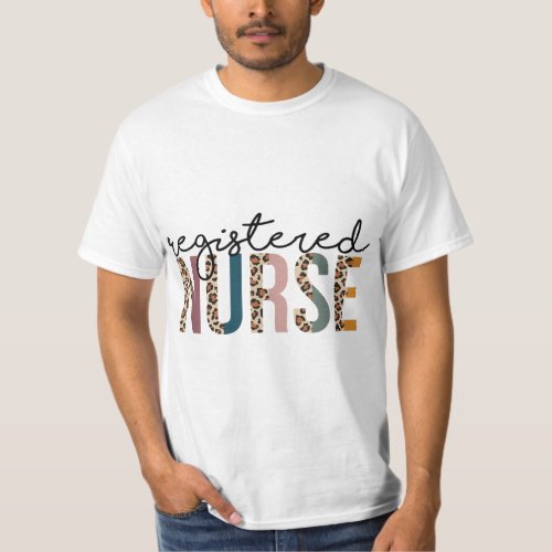 Registered Nurse RN Colorful Leopard T_Shirt