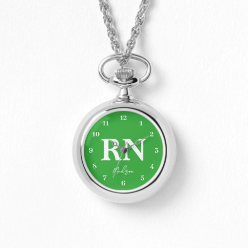 Registered Nurse RN Custom Green Personalized Watch