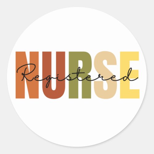 Registered Nurse RN CUTE Classic Round Sticker