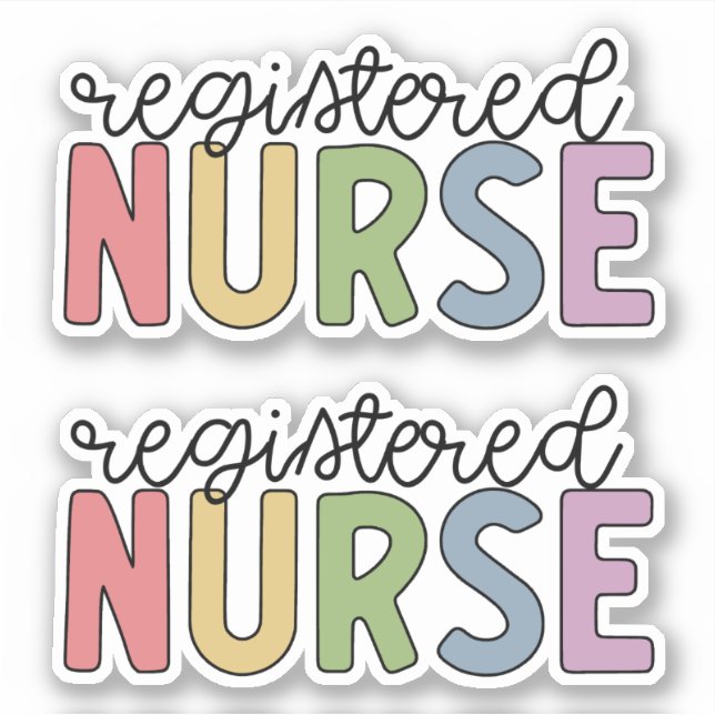Registered Nurse RN Cute Sticker (Front)