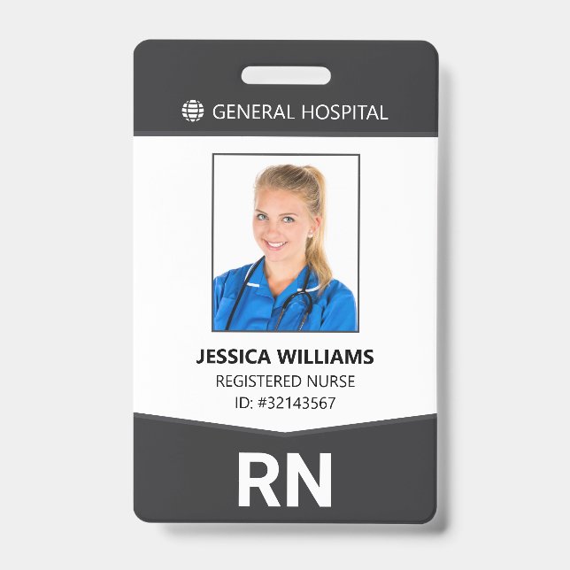 Registered Nurse RN Employee ID Badge (Front)