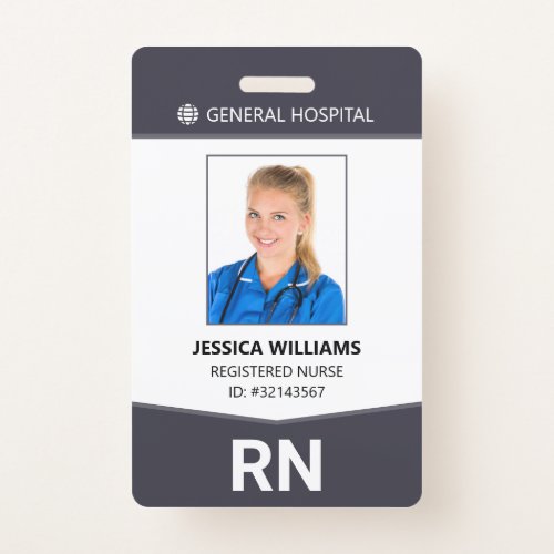 Registered Nurse RN Employee ID Badge