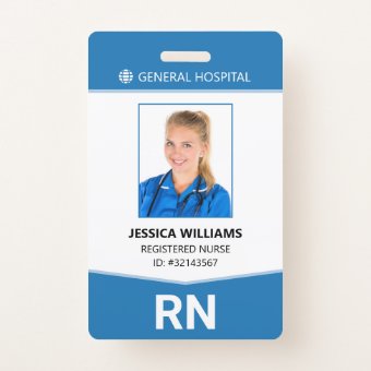 Registered Nurse RN Employee ID Badge | Zazzle