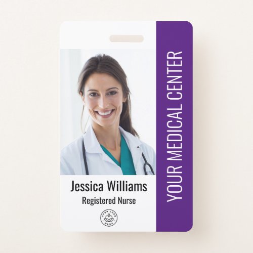 Registered Nurse RN Employee ID Purple Badge