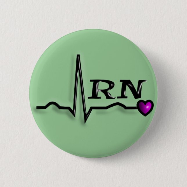 Registered Nurse "RN" Gifts QRS Design Pinback Button (Front)