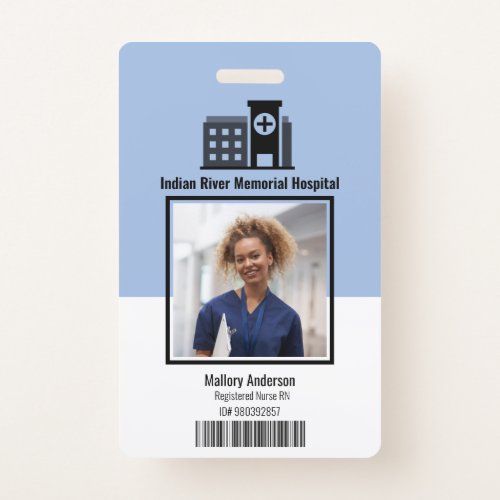 Registered Nurse RN Hospital ID Photo Badge
