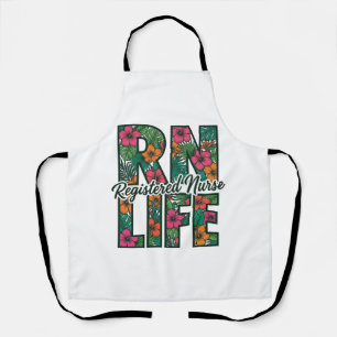 Registered Nurse RN Life Floral Vector Design_1 Apron