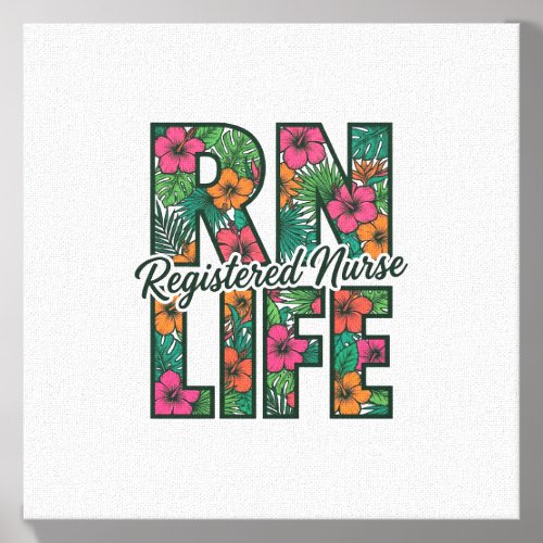 Registered Nurse RN Life Floral Vector Design_1 Canvas Photo Tile