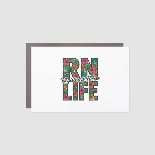 Registered Nurse RN Life Floral Vector Design_1 Car Magnet
