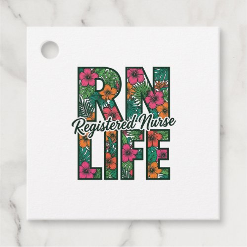 Registered Nurse RN Life Floral Vector Design_1 Favor Tags