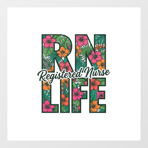 Registered Nurse RN Life Floral Vector Design_1 Floor Decals