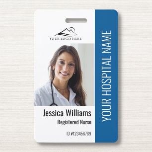 Registered Nurse RN Medical Blue Photo ID Work Badge