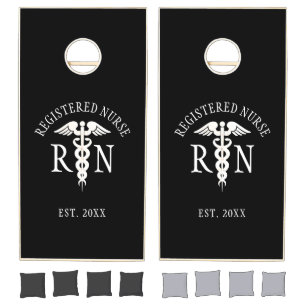 Registered Nurse RN Medical Caduceus Custom Cornhole Set