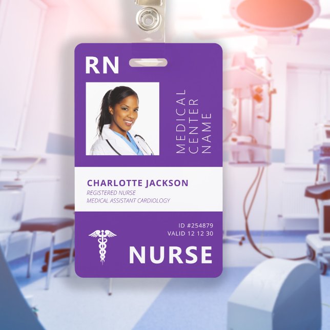 Registered nurse RN medical employee photo ID Badge (Creator Uploaded)