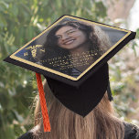 Registered nurse RN medical graduate photo Graduation Cap Topper<br><div class="desc">Modern elegant faux gold typography nursing school graduation cap topper template with caduceus,  your custom photo,  and text overlay.</div>